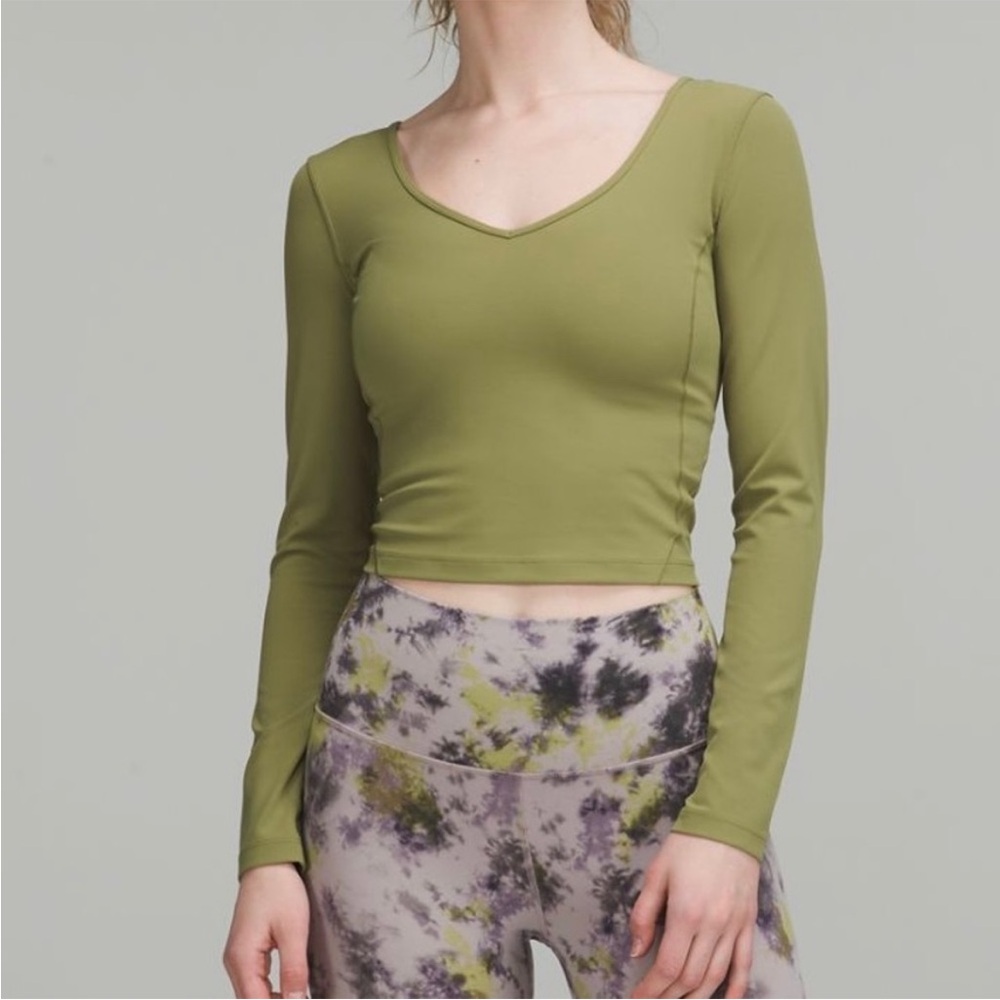 lululemon athletica Bronze Green Long Sleeve Top